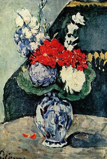 Paul Cezanne Stilleben, Delfter Vase mit Blumen